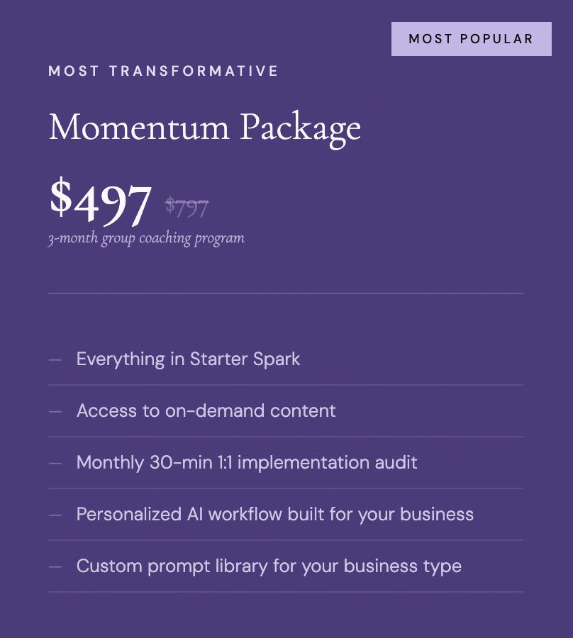 AI - Momentum Package *Most Transformative*
