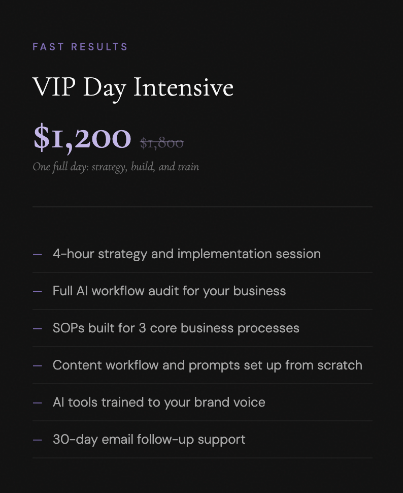 AI - VIP Day Intensive