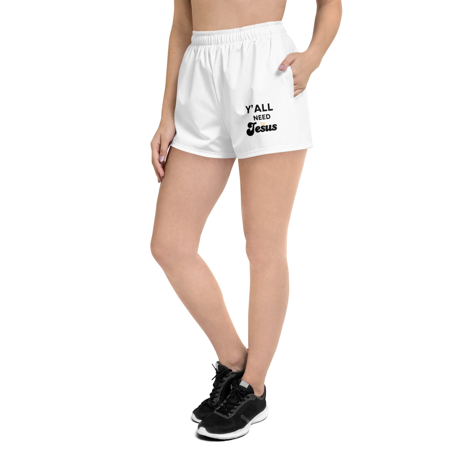 Y'all Need Jesus White Shorts Women's Clothing